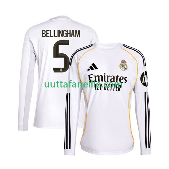 Jalkapallo Pelipaitoja Real Madrid Jude Bellingham 5 Mies Kotipeliasu 2025-2026 Pitkähihainen