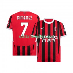 Jalkapallo Pelipaitoja AC Milan Santiago Gimenez 7 Mies Kotipeliasu 2024-2025 Lyhythihainen