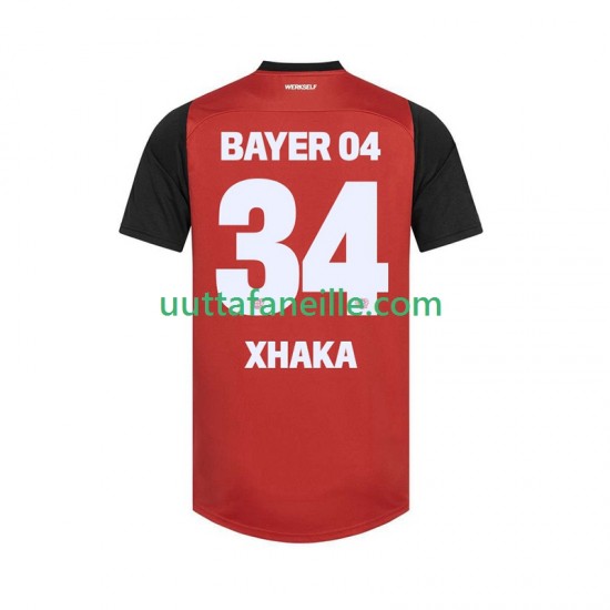 Jalkapallo Pelipaitoja Bayer 04 Leverkusen XHAKA 34 Mies Kotipeliasu 2024-2025 Lyhythihainen