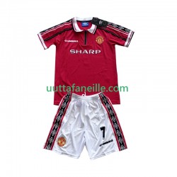 Jalkapallo Pelipaitoja Manchester United Beckham 7 Retro Lasten Kotipeliasu 1998 1999 Lyhythihainen