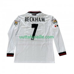 Jalkapallo Pelipaitoja Manchester United Beckham 7 Retro Mies Vieraspeliasu 1998 1999 Pitkähihainen