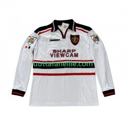 Jalkapallo Pelipaitoja Manchester United Beckham 7 Retro Mies Vieraspeliasu 1998 1999 Pitkähihainen