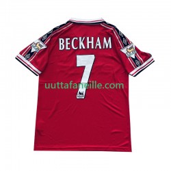 Jalkapallo Pelipaitoja Manchester United Beckham 7 Retro Mies Kotipeliasu 1998 1999 Lyhythihainen
