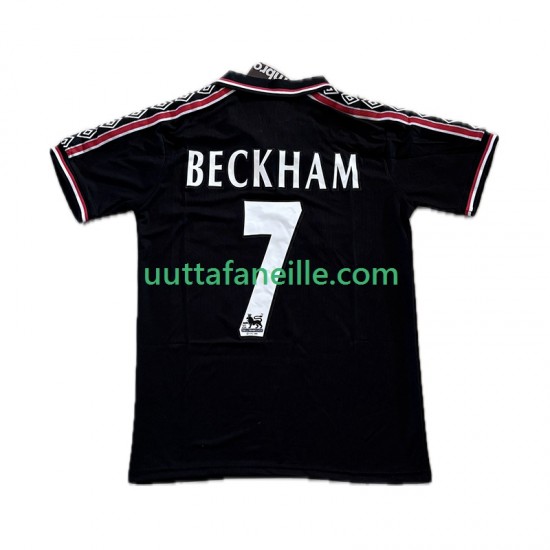 Jalkapallo Pelipaitoja Manchester United Beckham 7 Retro Mies Kolmas peliasu 1998 1999 Lyhythihainen