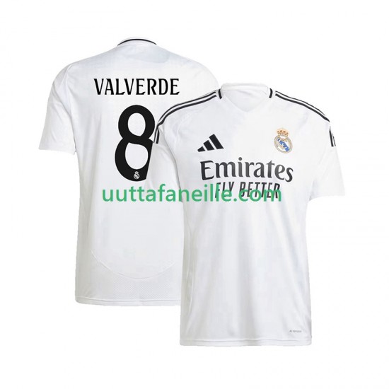 Jalkapallo Pelipaitoja Real Madrid Federico Valverde 8 Mies Kotipeliasu 2024-2025 Lyhythihainen