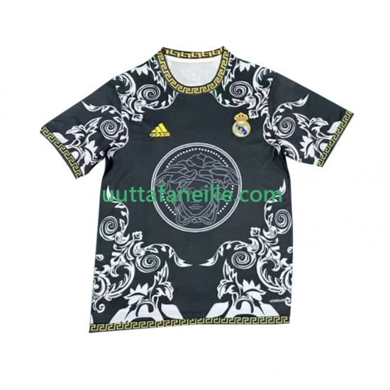 Jalkapallo Pelipaitoja Real Madrid Versace Black Edition Mies Kotipeliasu 2024-2025 Lyhythihainen