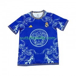 Jalkapallo Pelipaitoja Real Madrid Versace Blue Edition Mies Kotipeliasu 2024-2025 Lyhythihainen