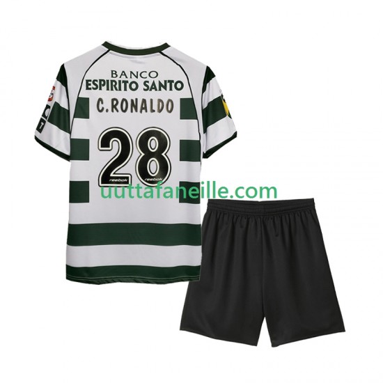 Jalkapallo Pelipaitoja Sporting CP Cristiano Ronaldo 28 2001 2003 Retro Lasten Kotipeliasu Lyhythihainen