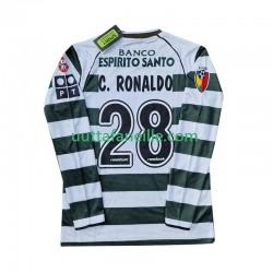 Jalkapallo Pelipaitoja Sporting CP Cristiano Ronaldo 28 2001 2003 Retro Mies Kotipeliasu Pitkähihainen