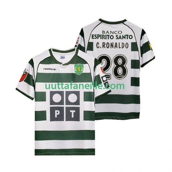 Jalkapallo Pelipaitoja Sporting CP Cristiano Ronaldo 28 2001 2003 Retro Mies Kotipeliasu Lyhythihainen