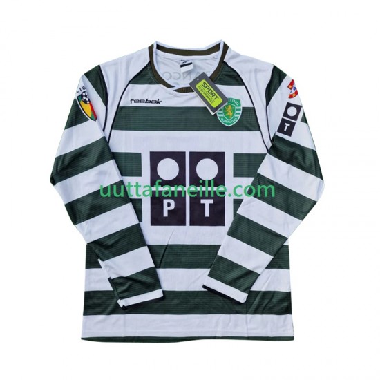 Jalkapallo Pelipaitoja Sporting CP 2001 2003 Retro Mies Kotipeliasu Pitkähihainen