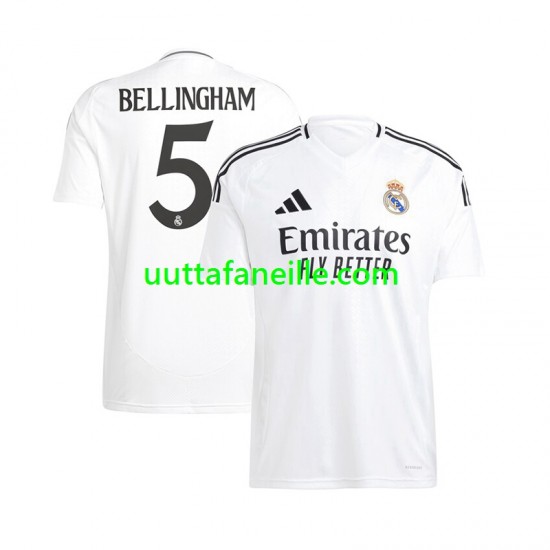 Jalkapallo Pelipaitoja Real Madrid Jude Bellingham 5 Mies Kotipeliasu 2024-2025 Lyhythihainen