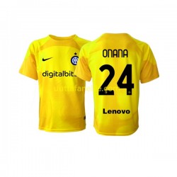 Jalkapallo Pelipaitoja Inter Milan Andre Onana 24 Maalivahti Mies Vieraspeliasu 2022-2023 Lyhythihainen