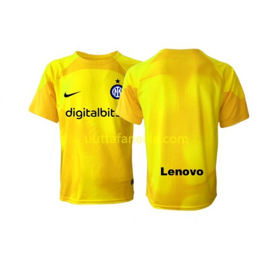 Jalkapallo Pelipaitoja Inter Milan Maalivahti Mies Vieraspeliasu 2022-2023 Lyhythihainen