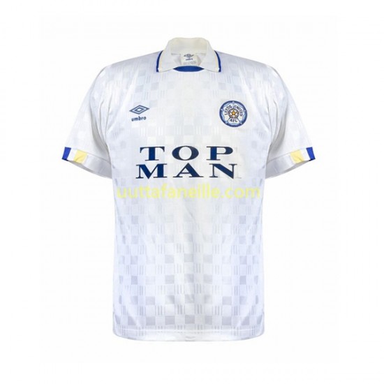 Jalkapallo Pelipaitoja Leeds United Retro Mies Kotipeliasu 1989-1990 Lyhythihainen