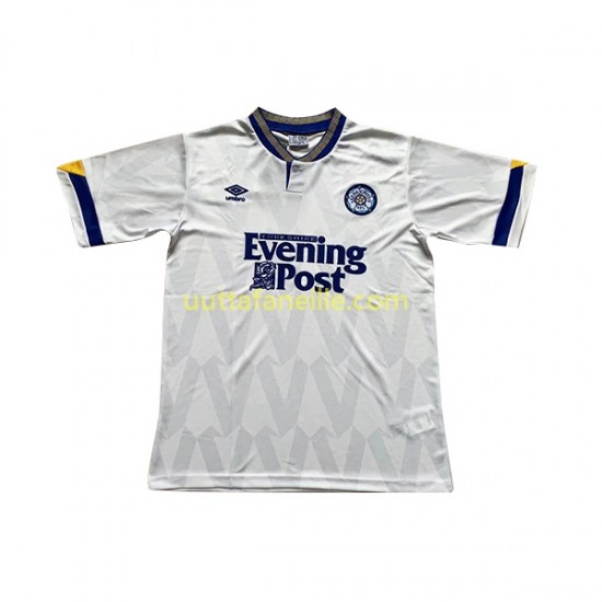 Jalkapallo Pelipaitoja Leeds United Retro Mies Kotipeliasu 1991-1992 Lyhythihainen