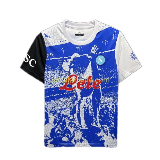 Jalkapallo Pelipaitoja Napoli Maradona Champions Special Edition Mies Kotipeliasu 2023 Lyhythihainen