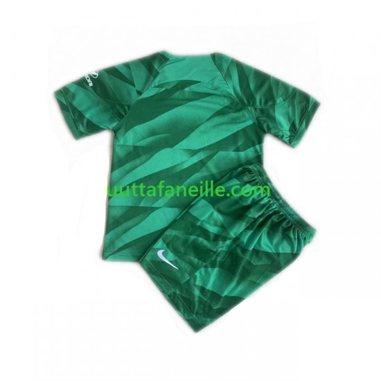 Jalkapallo Pelipaitoja Atlético Madrid Maalivahti Lasten Vieraspeliasu 2023-2024 Lyhythihainen