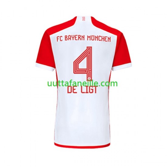 Jalkapallo Pelipaitoja FC Bayern München Matthijs de Ligt 4 Mies Kotipeliasu 2023-2024 Lyhythihainen