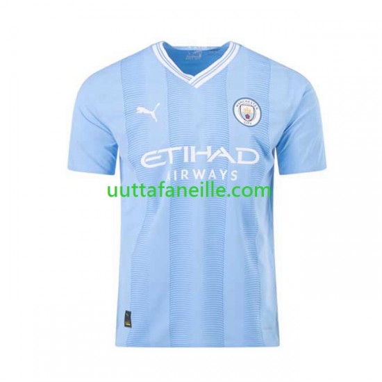 Jalkapallo Pelipaitoja Manchester City Mies Kotipeliasu 2023-2024 Lyhythihainen