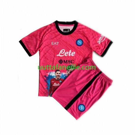Jalkapallo Pelipaitoja Napoli Face Game Alex Meret 1 Maalivahti Lasten Kotipeliasu 2022-2023 Lyhythihainen