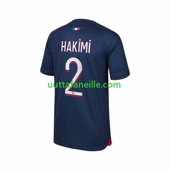 Jalkapallo Pelipaitoja Paris Saint-Germain Hakimi 2 Mies Kotipeliasu 2023-2024 Lyhythihainen
