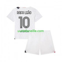 Jalkapallo Pelipaitoja AC Milan Rafael Leao 10 Lasten Vieraspeliasu 2023-2024 Lyhythihainen