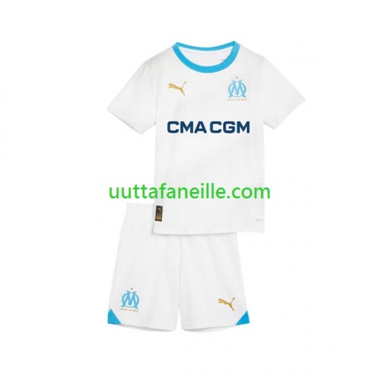 Jalkapallo Pelipaitoja Olympique de Marseille Lasten Kotipeliasu 2023-2024 Lyhythihainen