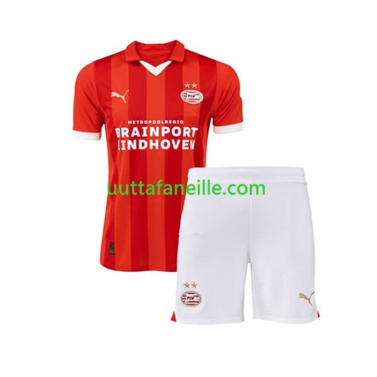 Jalkapallo Pelipaitoja PSV Eindhoven Lasten Kotipeliasu 2023-2024 Lyhythihainen