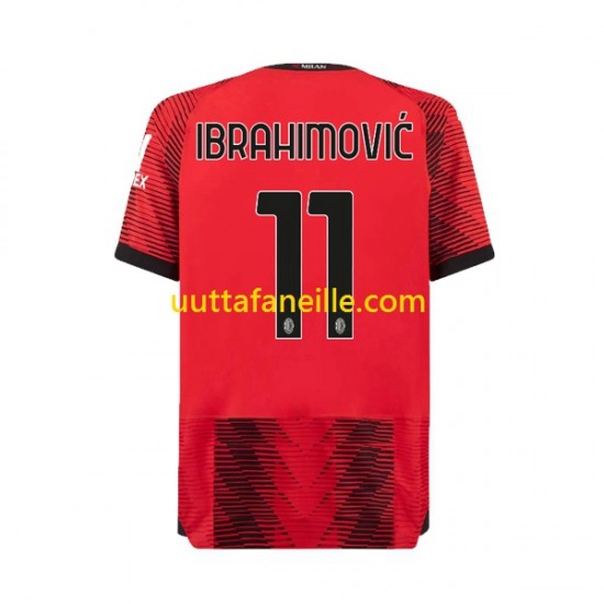 Jalkapallo Pelipaitoja AC Milan Ibrahimović 11 Mies Kotipeliasu 2023-2024 Lyhythihainen