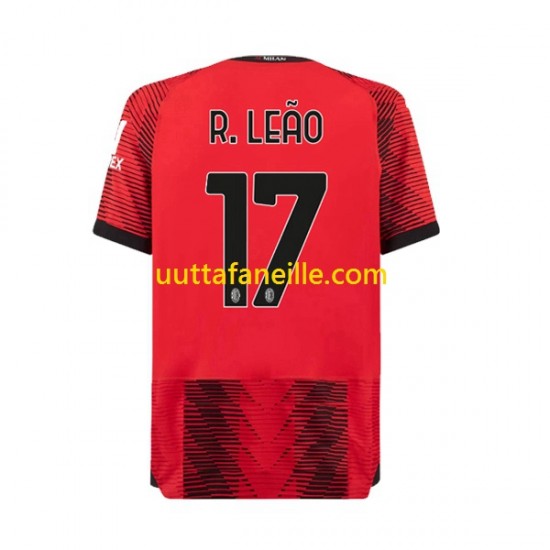 Jalkapallo Pelipaitoja AC Milan Rafael Leao 17 Mies Kotipeliasu 2023-2024 Lyhythihainen