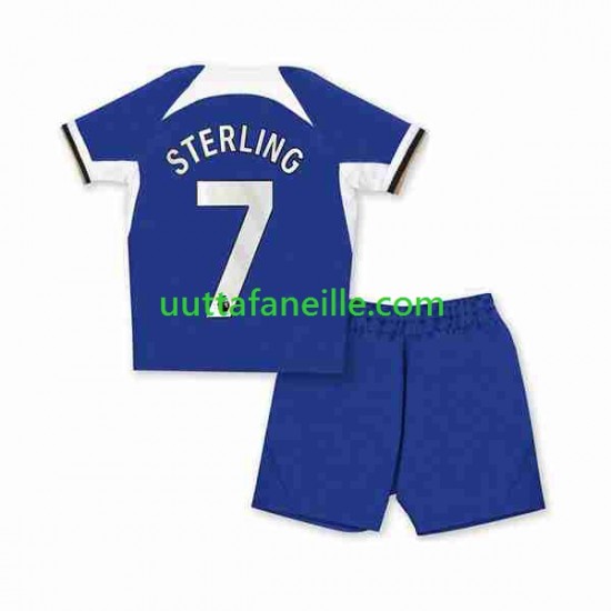 Jalkapallo Pelipaitoja Chelsea Raheem Sterling 7 Lasten Kotipeliasu 2023-2024 Lyhythihainen