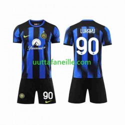 Jalkapallo Pelipaitoja Inter Milan Lukaku 90 Lasten Kotipeliasu 2023-2024 Lyhythihainen