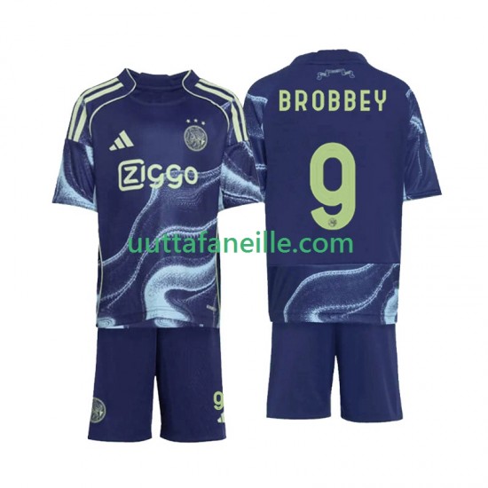 Jalkapallo Pelipaitoja AFC Ajax Brian Brobbey 9 Lasten Vieraspeliasu 2025-2026 Lyhythihainen