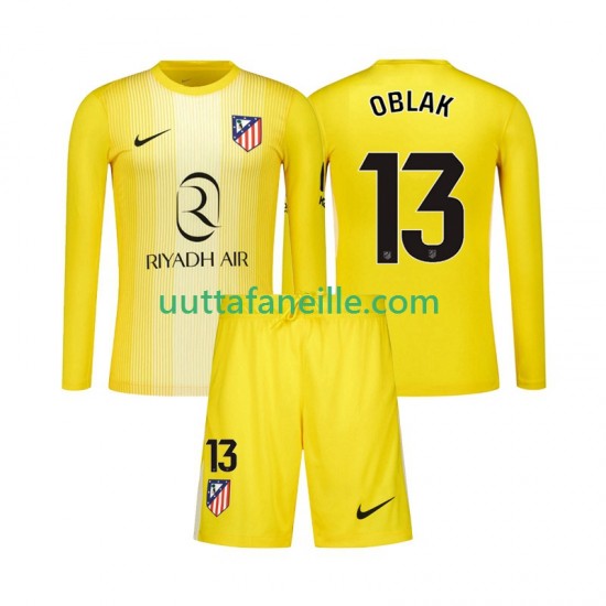 Jalkapallo Pelipaitoja Atlético Madrid Jan Oblak 13 Maalivahti Lasten Kotipeliasu 2025-2026 Pitkähihainen