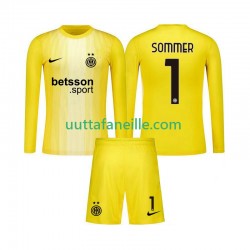 Jalkapallo Pelipaitoja Inter Milan Yann Sommer 1 Maalivahti Lasten Vieraspeliasu 2025-2026 Pitkähihainen