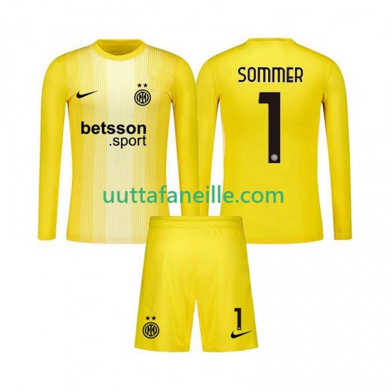 Jalkapallo Pelipaitoja Inter Milan Yann Sommer 1 Maalivahti Lasten Vieraspeliasu 2025-2026 Pitkähihainen
