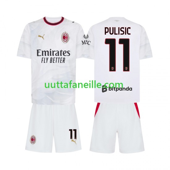 Jalkapallo Pelipaitoja AC Milan Pulisic 11 Lasten Vieraspeliasu 2026-2027 Lyhythihainen