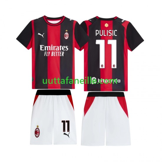 Jalkapallo Pelipaitoja AC Milan Pulisic 11 Lasten Kotipeliasu 2026-2027 Lyhythihainen