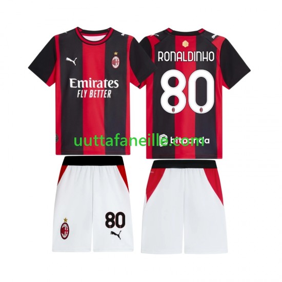Jalkapallo Pelipaitoja AC Milan Ronaldinho 80 Lasten Kotipeliasu 2026-2027 Lyhythihainen