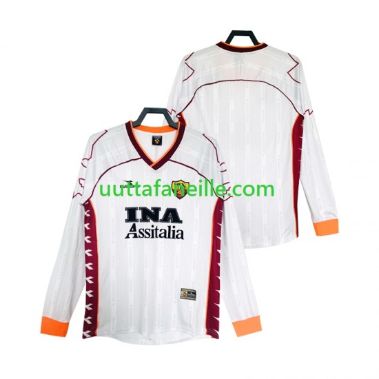Jalkapallo Pelipaitoja AS Roma 2000 Retro Mies Vieraspeliasu 1999 Pitkähihainen