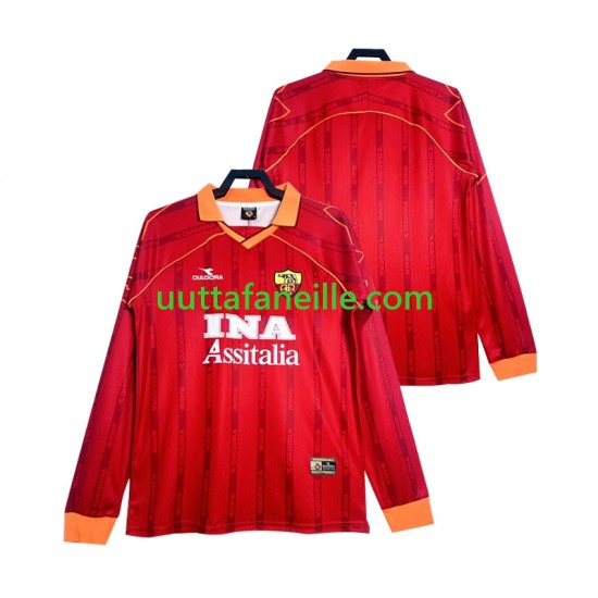 Jalkapallo Pelipaitoja AS Roma 2000 Retro Mies Kotipeliasu 1999 Pitkähihainen