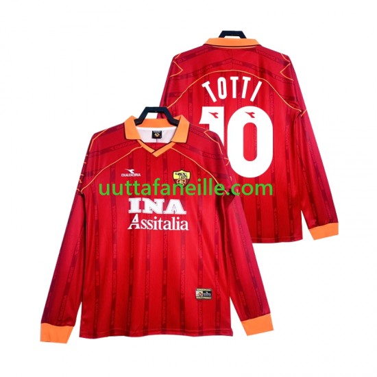 Jalkapallo Pelipaitoja AS Roma Totti 10 2000 Retro Mies Kotipeliasu 1999 Pitkähihainen