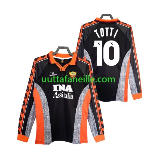 Jalkapallo Pelipaitoja AS Roma Totti 10 Retro Mies Kolmas peliasu 1998 1999 Pitkähihainen