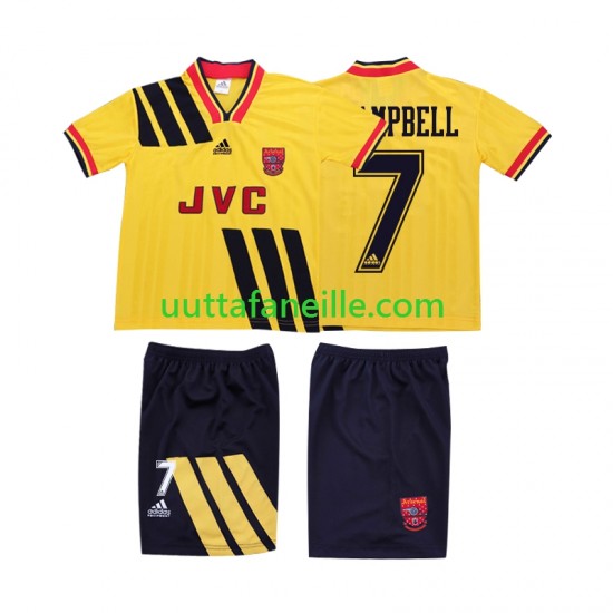 Jalkapallo Pelipaitoja Arsenal CAMPBELL 7 1993 Retro Lasten Vieraspeliasu 1994 Lyhythihainen