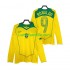 Jalkapallo Pelipaitoja Brasilia RONALDO 9 Retro Mies Kotipeliasu 2004 Pitkähihainen