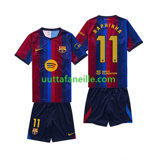 Jalkapallo Pelipaitoja FC Barcelona Raphinha 11 Lasten Kotipeliasu 2026-2027 Lyhythihainen