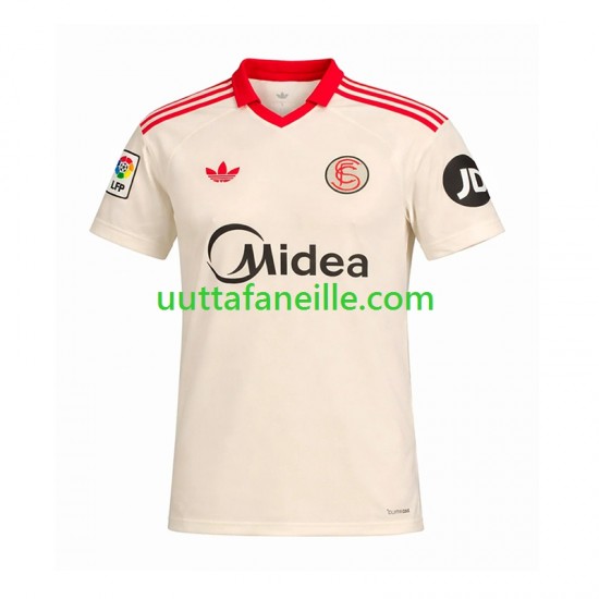 Jalkapallo Pelipaitoja Sevilla FC Retro Mies Kotipeliasu 2025-2026 Lyhythihainen