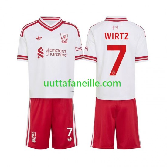 Jalkapallo Pelipaitoja Liverpool Florian Wirtz 7 Lasten Vieraspeliasu 2026-2027 Lyhythihainen