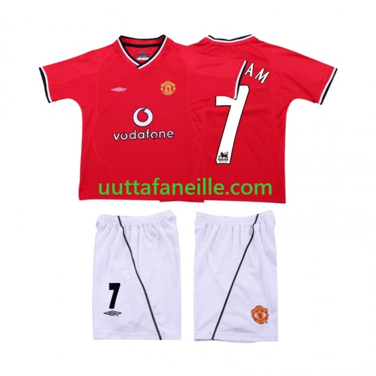 Jalkapallo Pelipaitoja Manchester United BECKHAM 7 2000 Retro Lasten Kotipeliasu 2002 Lyhythihainen